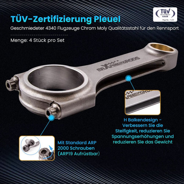 H-Schaft Pleuel kompatibel für Audi VW 1.9L TDI PD90 PD100 PD115 Connecting  Rod Rods ARP – SHPMXRDE