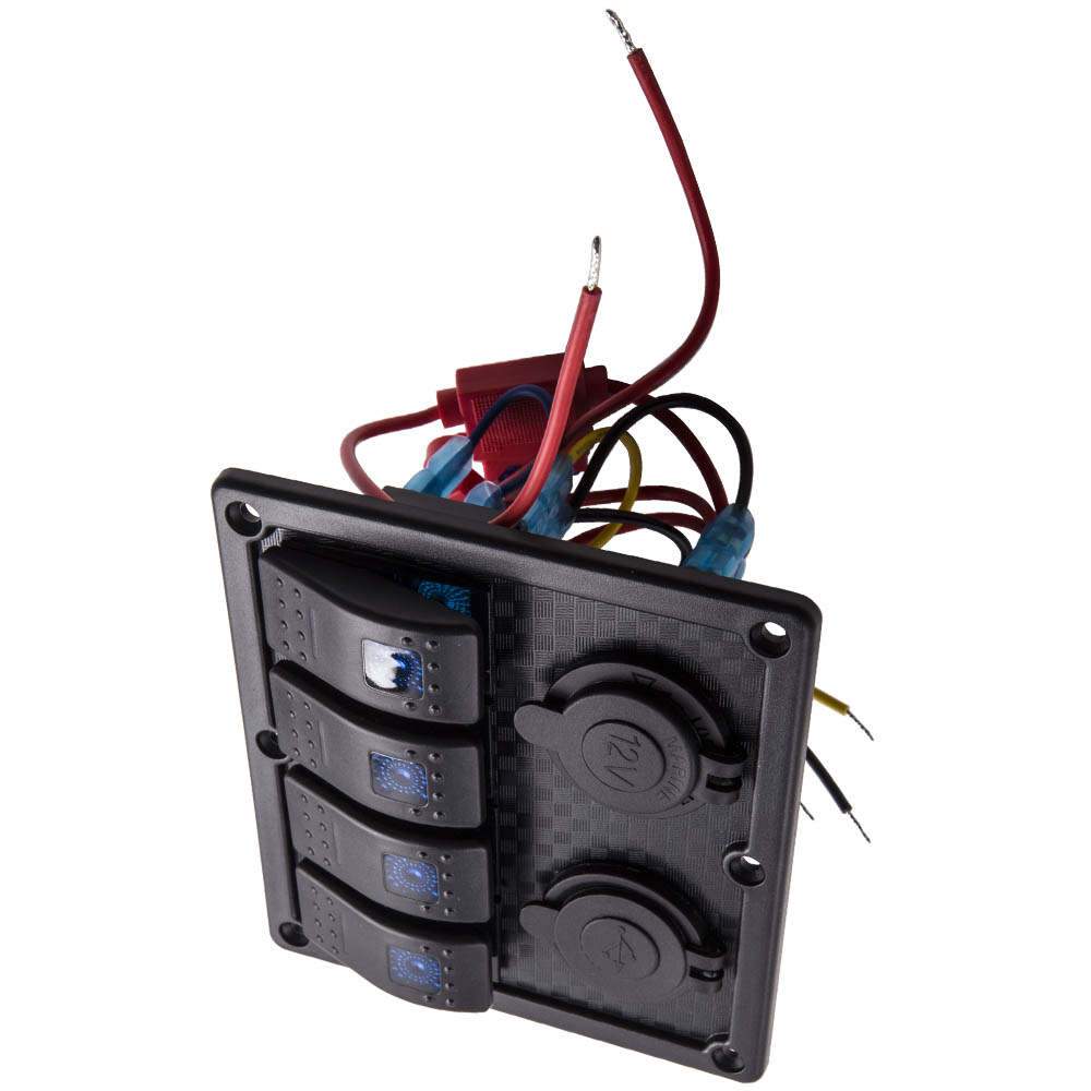12V/24V 5Gang LED Schaltpanel Schalter Kippschalter Schalttafel Auto Bus  Boot